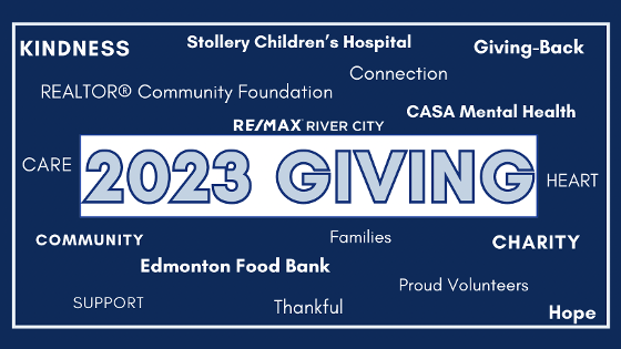 2023 Charity Donations from REMAX River City Edmonton, AB